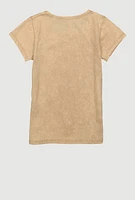 Girls Boss Queen Glitter Graphic Tee, 14-16