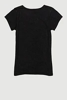 Girls She Is Me Teddy Bear Graphic Tee, Black,