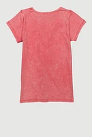 Girls Smile Everyday Teddy Bear Graphic Tee, Pink, Size 10-12