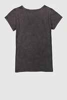 Girls Dont Quit Your Day Dream Graphic Tee, Grey, Size 10-12