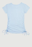 Girls 3D Foil Graphic Ruched Top,