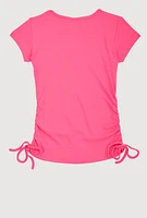 Girls 3D Rhinestone Graphic Tee, Pink, Size 14-16