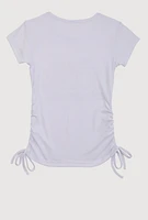 Girls 3D Fashion Queen Rhinestone Graphic Top, White, Size 7-8