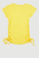 Girls 3D Fashion Queen Rhinestone Graphic Top, Yellow, Size 7-8