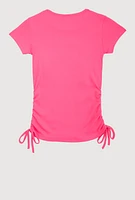 Girls 3D Fashion Queen Rhinestone Graphic Top, Pink, Size 10-12
