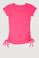 Girls 3D Rhinestone Future Influencer Graphic Top, Pink, Size 10-12