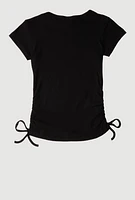 Girls 3D Faith Over Fear Graphic Top, Black, Size 14-16