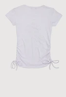 Girls Rhinestone The Original Queen Top, White, Size 7-8