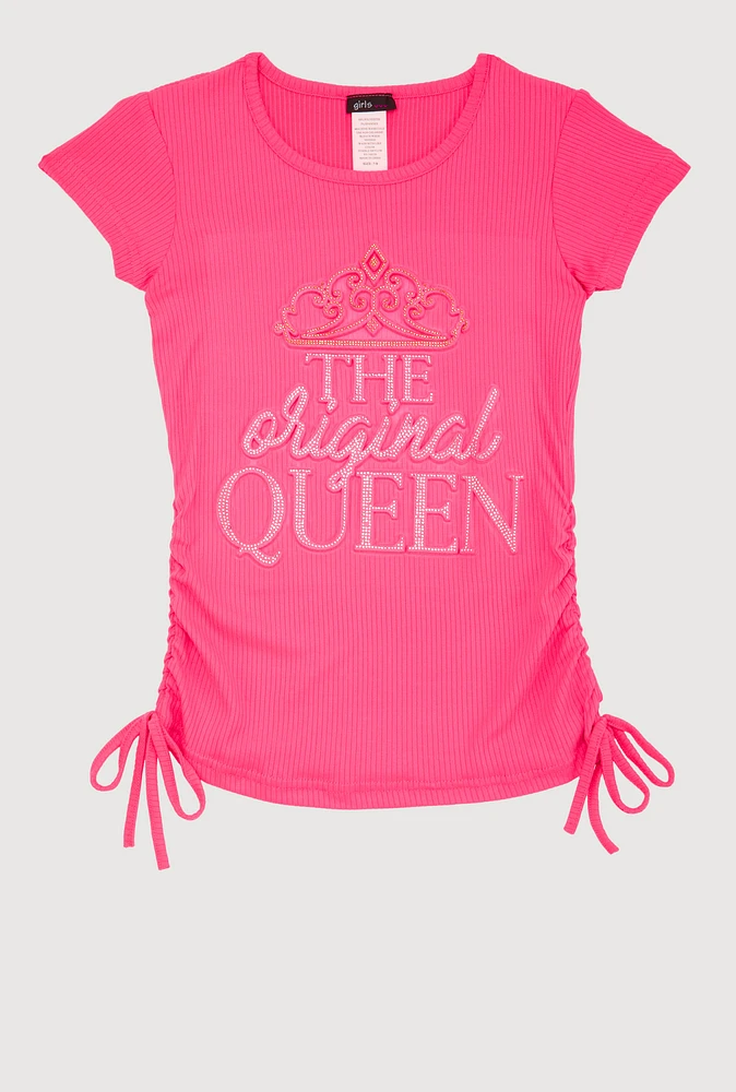 Girls Rhinestone The Original Queen Top,