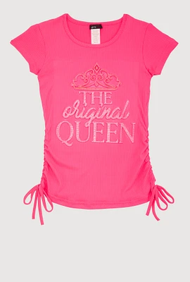 Girls Rhinestone The Original Queen Top,