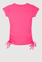 Girls 3D Butterfly Rhinestone Graphic Top,
