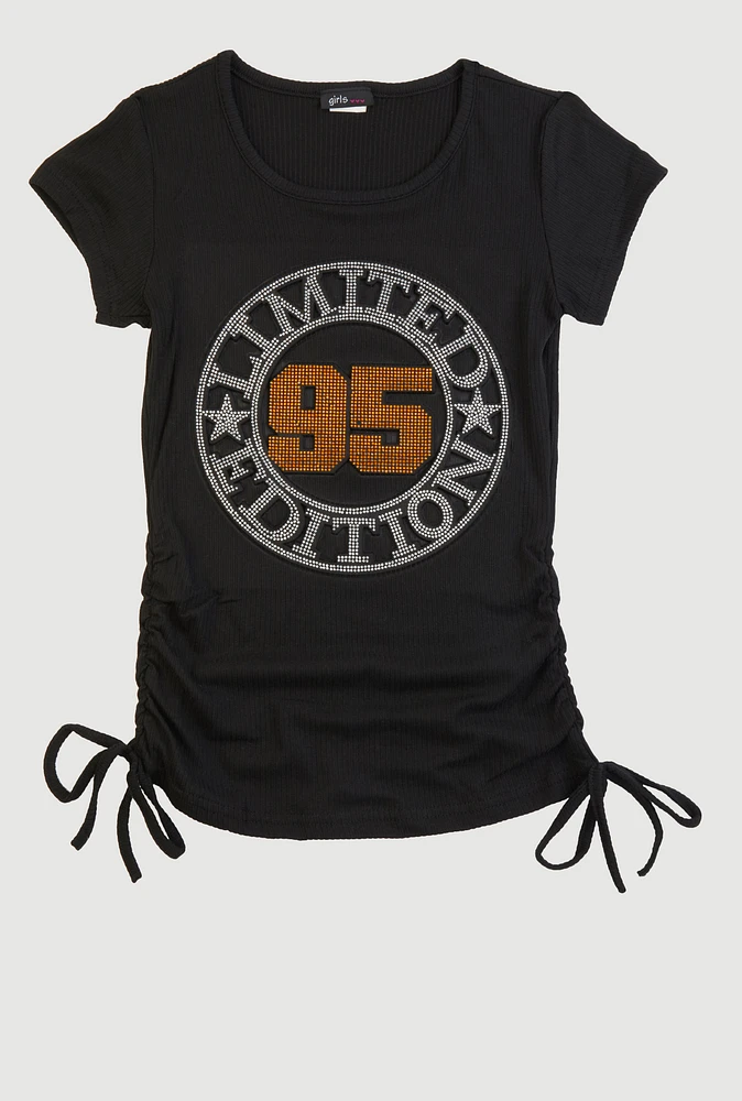 Girls Rhinestone Limited Edition 95 Top, Black, Size 10-12