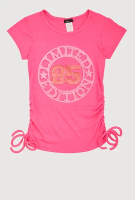 Girls Rhinestone Limited Edition 95 Top, Pink, Size 7-8