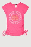 Girls Rhinestone Limited Edition 95 Top, Pink, Size 7-8