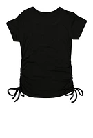 Girls Good Vibes Smiley Face Graphic Top, 10-12