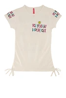 Girls Perfectly Imperfect Graphic Tee, White,