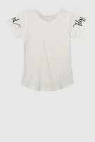 Girls Sequin Simply Blessed Tee, 10-12