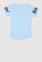 Girls Sequin Blessed All Day Everyday Graphic Tee,