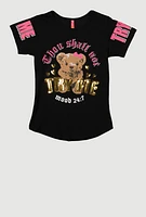 Girls Sequin Thou Shall Not Graphic Tee,
