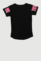 Girls Sequin Thou Shall Not Graphic Tee,
