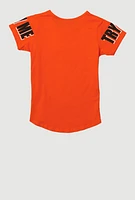 Girls Sequin Thou Shall Not Graphic Tee, Orange, Size 7-8