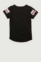 Girls Sequin Girl Boss Graphic Tee,