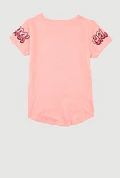 Girls Sequin Girl Boss Graphic Tee, Pink, Size 14-16