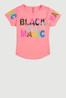 Girls Sequin Black Girl Magic Tee,