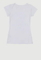 Girls 3D Dream Big Foil Screen Graphic Tee, White, Size 10-12