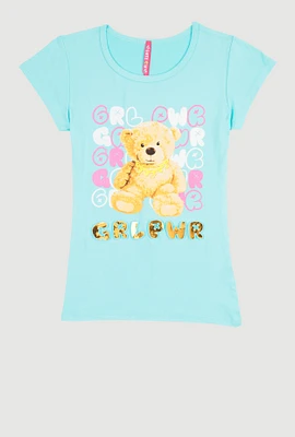 Girls GRL PWR 3D Foil Graphic Tee,