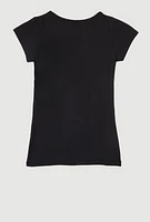 Girls 3D Faith Requires Trust Foil Screen Graphic Tee,