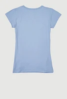 Girls Everything Starts With A Dream 3D Foil Tee, Blue, Size 7-8