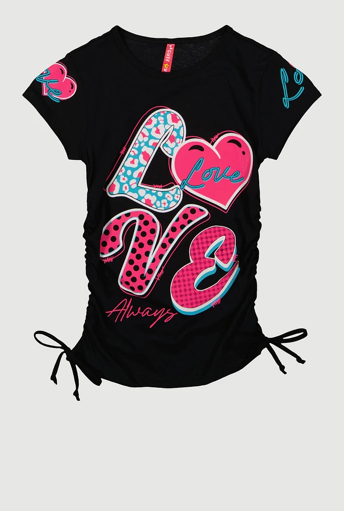 Girls Love Always Graphic Tee, Black, Size 14-16