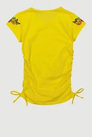 Girls Can Change The World Ruched Tee, Yellow, Size 7-8