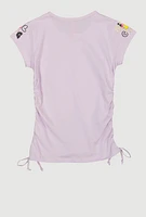Girls Girl Gang Teddy Bear Foil Graphic Tee, Purple, Size 14-16