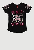 Girls Sequin World Graphic Tee,