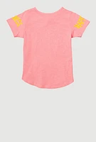 Girls Sequin Happiness Graphic Tee, Pink, Size 14-16
