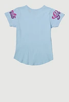 Girls Sequin GOALS Graphic Tee,
