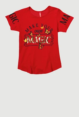 Girls Sequin Magic Graphic Tee,