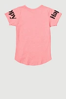 Girls Sequin What You Gotta Do Graphic Tee, Pink, Size 7-8