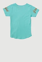Girls Thankful and Grateful Sequin Graphic Tee,