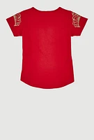 Girls She Glitter Sequin Graphic Tee, Red, Size 14-16