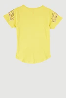 Girls She Glitter Sequin Graphic Tee, Yellow, Size 7-8