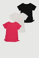 Girls Bear Graphic Tees 3 Pack, Multi, Size 7-8