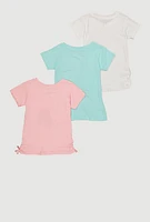 Girls My Limits My Dreams Graphic Tees 3 Pack, Multi, Size 10-12