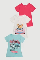 Girls Blessed Everyday Graphic Tees 3 Pack, Multi, Size 10-12