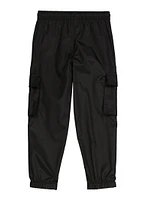 Little Boys Nylon Cargo Pocket Joggers, Black, Size 4