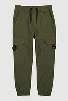 Little Boys Drawstring Waist Cargo Joggers, Green, Size 6