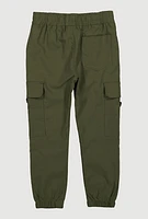 Little Boys Drawstring Waist Cargo Joggers, Green, Size 6