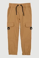 Little Boys Drawstring Cargo Joggers, Khaki, Size 6